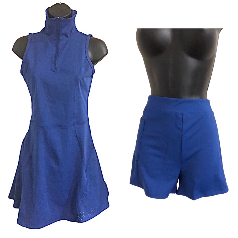 Sincerely Jules active Blue Tennis Golf mesh flounce hem Dress & shorts size XS